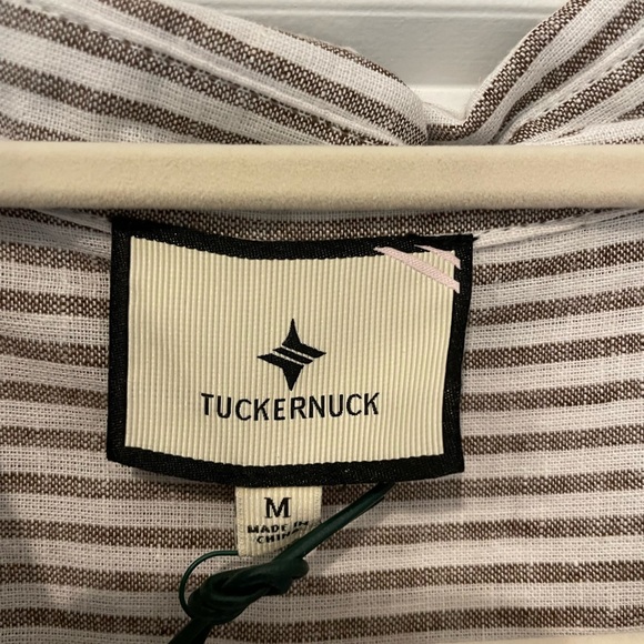 NWT Tuckernuck Tan Striped Embroidered Dress Medium - Picture 6 of 7